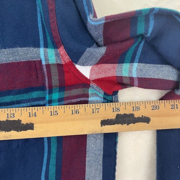 Abercrombie Kids Boys Flannel Shirt Size 13-14 Red Blue White Plaid Long Sleeve - Picture 13 of 15